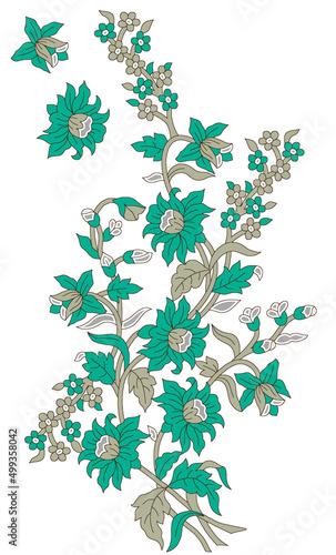 Digital Flowers and Leaves textile Design