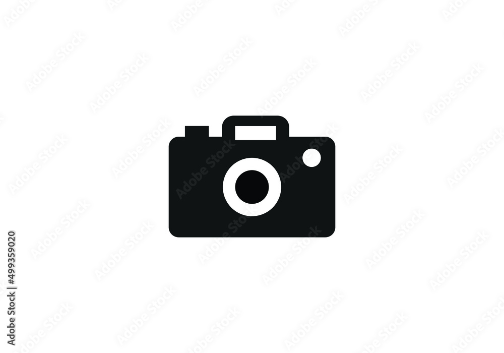 Photo camera vector icon on white