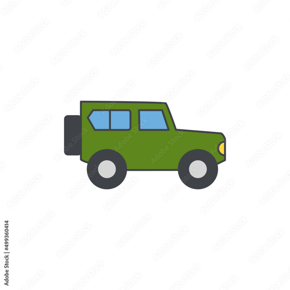 Off road car icon in color icon, isolated on white background Off road car icon in color icon, isolated on white background
