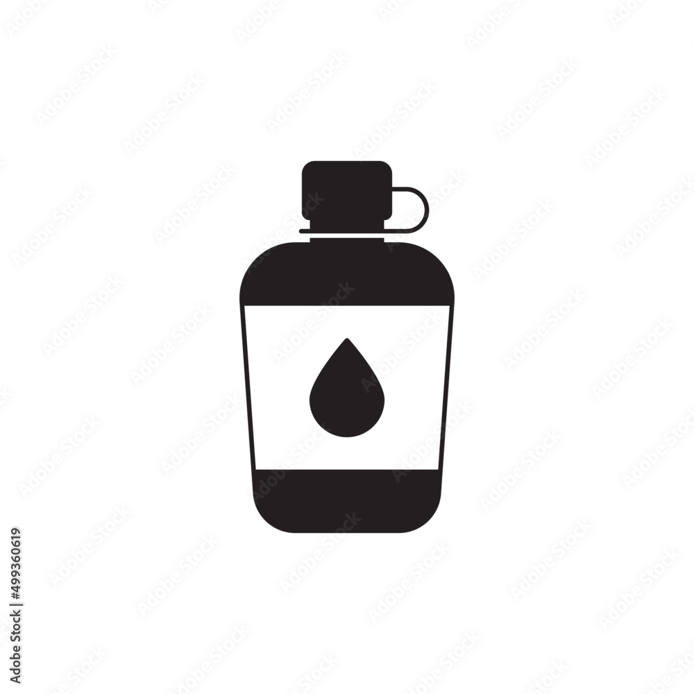 Camping Bottle drink icon in black flat glyph, filled style isolated on white background Camping Bottle drink icon in black flat glyph, filled style isolated on white background