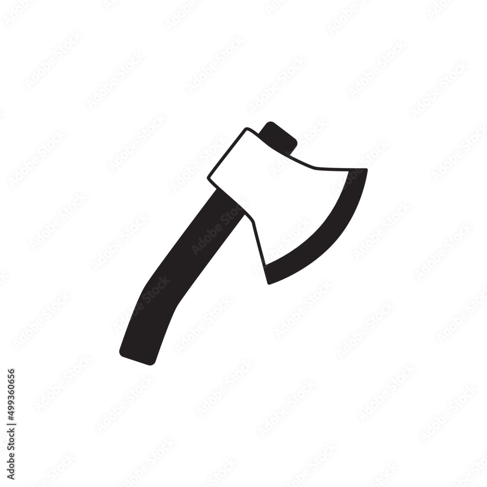Axe icon in black flat glyph, filled style isolated on white background Axe icon in black flat glyph, filled style isolated on white background