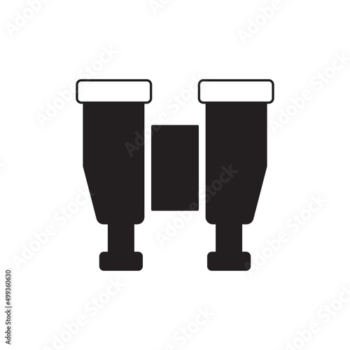 Binoculars, field glasses icon in black flat glyph, filled style isolated on white background