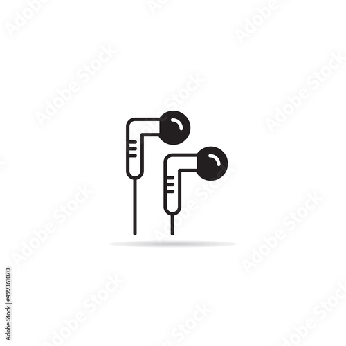 earphone and wire icon vector illustration