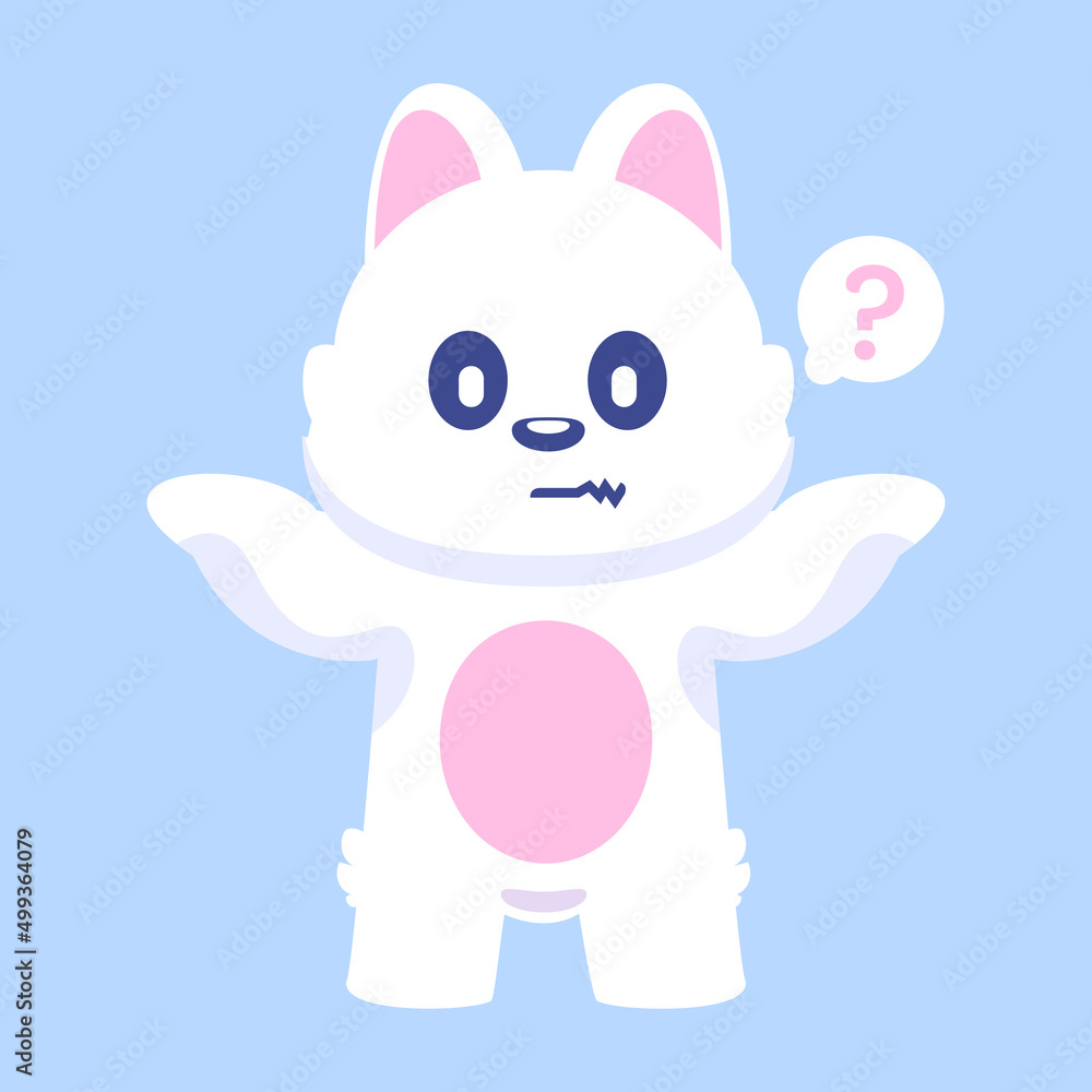 cute cat confused vector illustration. animal fantasy concept isolated cute cat confused vector illustration. animal fantasy concept isolated