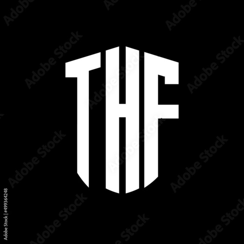 THF letter logo design. THF modern letter logo with black background. THF creative  letter logo. simple and modern letter logo. vector logo modern alphabet font overlap style. Initial letters THF  photo