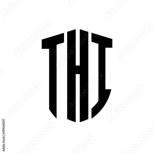 THI letter logo design. THI modern letter logo with black background. THI creative  letter logo. simple and modern letter logo. vector logo modern alphabet font overlap style. Initial letters THI  photo