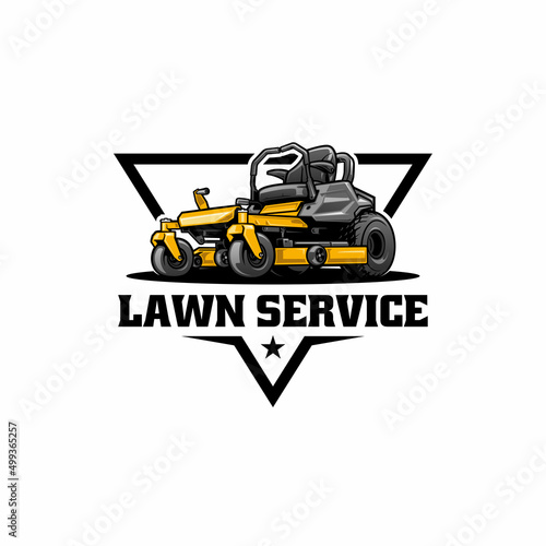 lawn mower - lawn care isolated logo vector