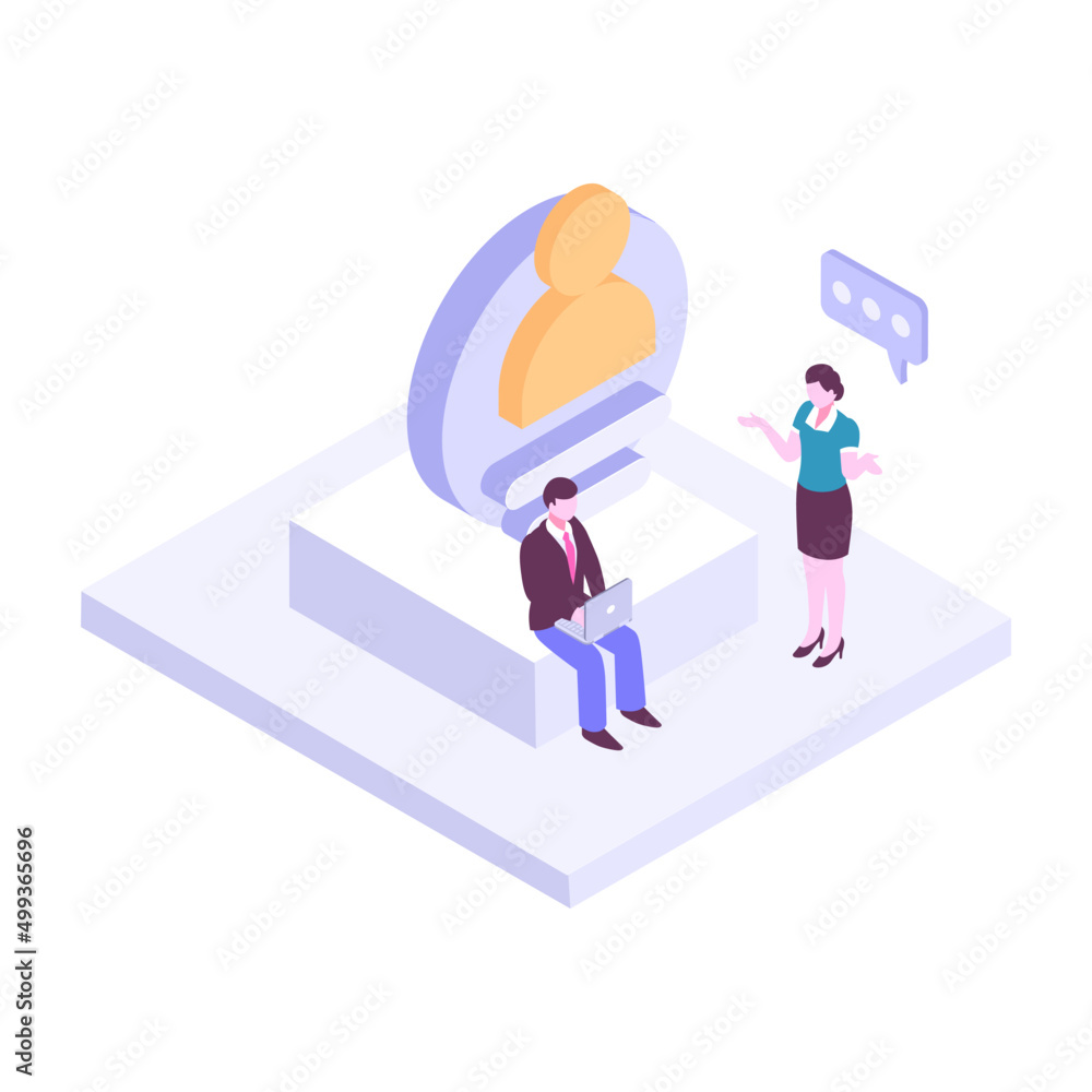 Isometric Business people working together and developing a successful business strategy Isometric Business people working together and developing a successful business strategy