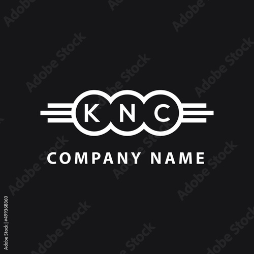 KNC letter logo design on black background. KNC  creative initials letter logo concept. KNC letter design.
 photo