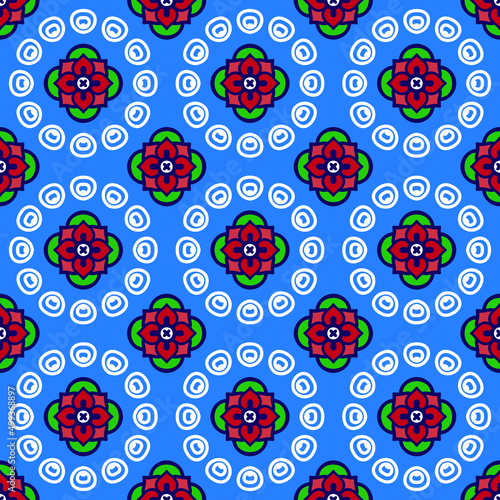 Floor tiles pattern in retro style