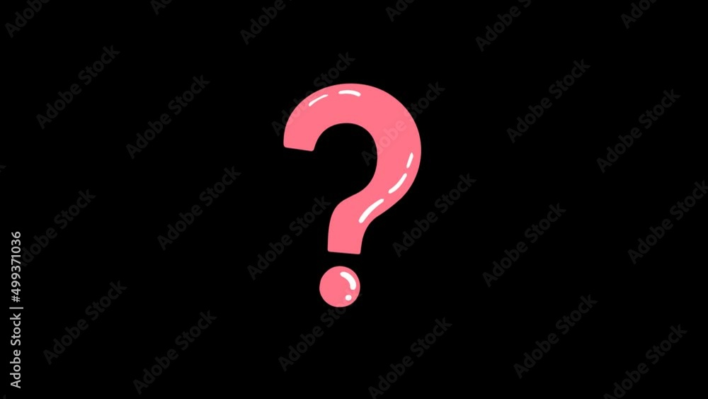 The pink question mark appears animation, seamless loop, The pink question mark appears animation, seamless loop,