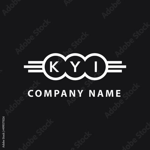 KYI letter logo design on black background. KYI creative initials letter logo concept. KYI letter design.  photo