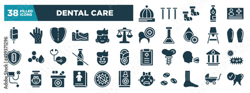 dental care glyph icons set. editable filled icons such as baby hat, drop counter, weigh scale, suppositories, dad, blood bank, childrens stories, urticaria vector illustration