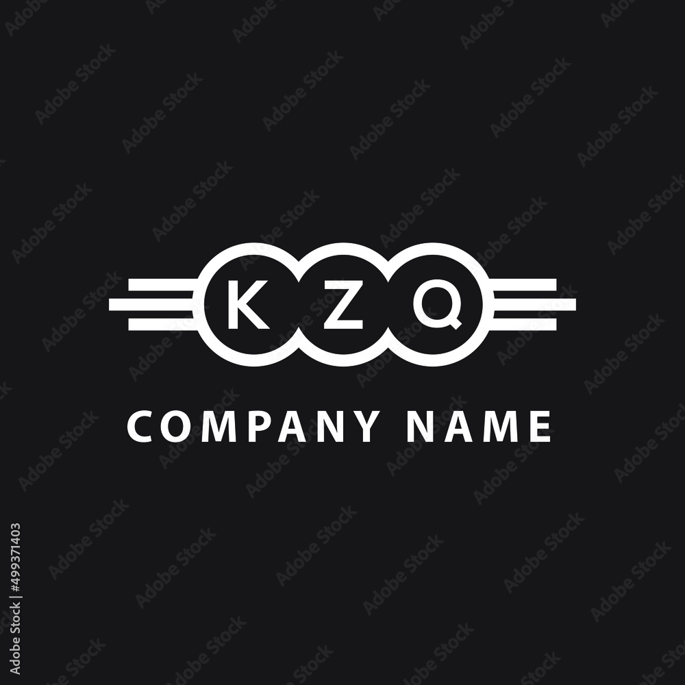 KZQ letter logo design on black background. KZQ  creative initials letter logo concept. KZQ letter design.