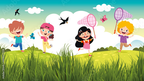 Green Nature Scenery With Grass