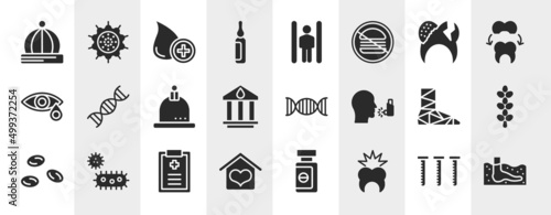 therapy filled icons set. editable glyph icons such as baby hat, ampoule, decayed, adn, genes, lupin, medical prescription, toothache vector.