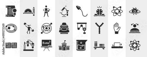 science filled icons set. editable glyph icons such as degree, healthcare and medical, galaxy, cheerleader, pulley, convex, relativity, bookshelf vector.