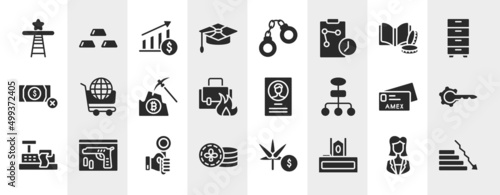 business filled icons set. editable glyph icons such as shortcut, mortarboard, finance book, world wide shopping, accounts, keyword, hand up, judge chair vector.