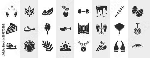 animals filled icons set. editable glyph icons such as juggling, seeds, skewer, pan, cataract, unicycle, fern, grapes vector.