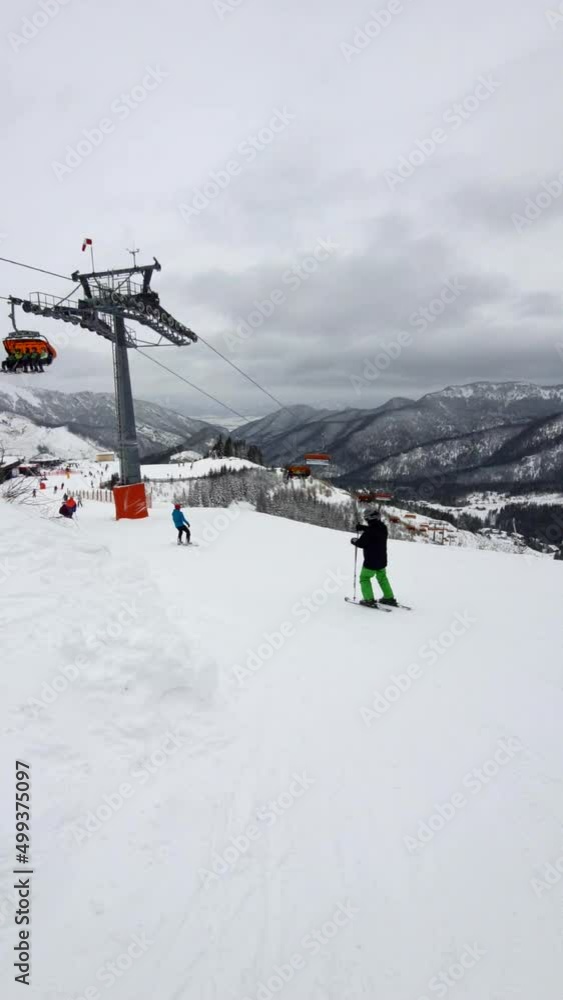 snowboarding at Slovakia ski resort snowboarding at Slovakia ski resort