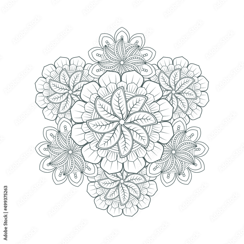 Decorative Doodle flowers in black and white for coloringbook, cover, background, wedding invitation card. Hand drawn sketch for adult anti stress coloring page isolated in white background.-vector Decorative Doodle flowers in black and white for coloringbook, cover, background, wedding invitation card. Hand drawn sketch for adult anti stress coloring page isolated in white background.-vector
