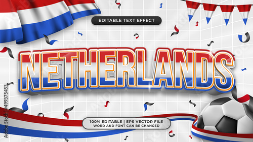 Netherlands football world cup background theme editable text style effect