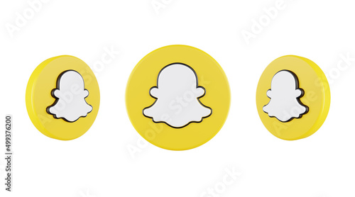 social media icon snapchat logo isolated 3d render photo