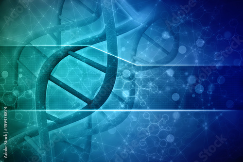3d render of dna structure, abstract background