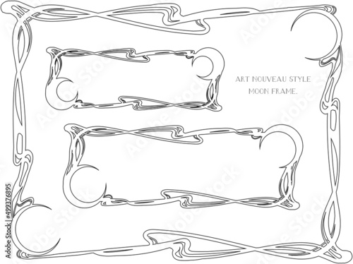  	アールヌーボー風な月のフレーム 