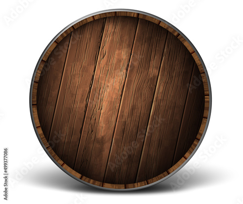 Cover wooden barrels. High detailed realistic illustration.