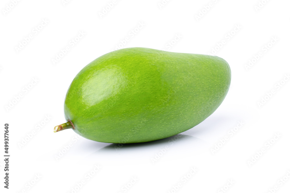 Green mango fruit isolated on white background with clipping path. Green mango fruit isolated on white background with clipping path.