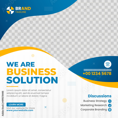 Digital Marketing agency corporate flyer square Instagram social media post and web banner template