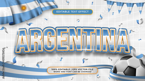Argentina football world cup background theme editable text style effect