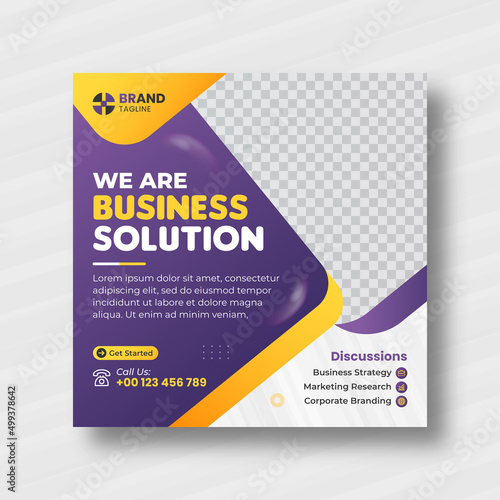 Digital Marketing agency corporate flyer square Instagram social media post and web banner template