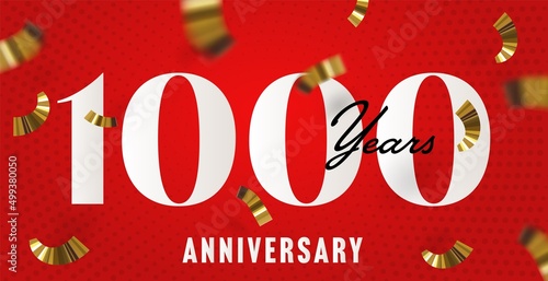 1000 year anniversary template for business company birthday. 1000 years happy jubilee banner background vector illustration