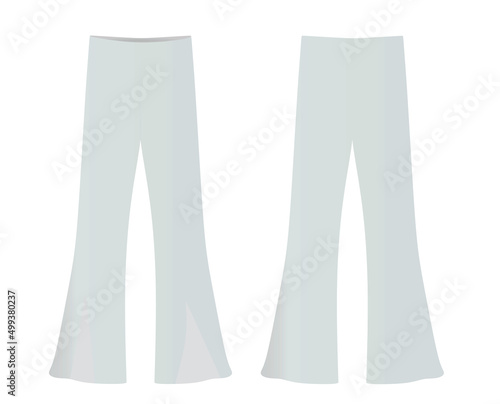 White wide pants. vector illustration