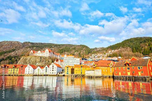 Famous Wharf Skuteviksbrygge in Bergen, Norway