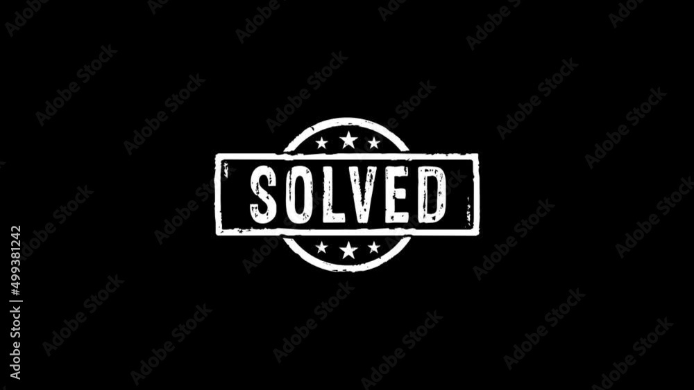 Solved stamp and stamping impact isolated animation. Problem solution 3D rendered concept. Alpha matte channel. Solved stamp and stamping impact isolated animation. Problem solution 3D rendered concept. Alpha matte channel.