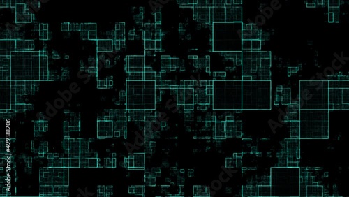 Wallpaper Mural Seamless Abstract Cyber Background With Green Squares Torontodigital.ca