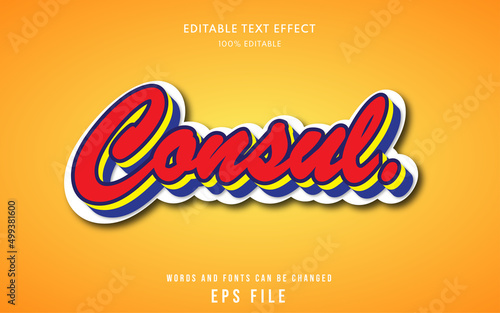 Consul text style effect editable, suitable for headline, title, lettering, etc