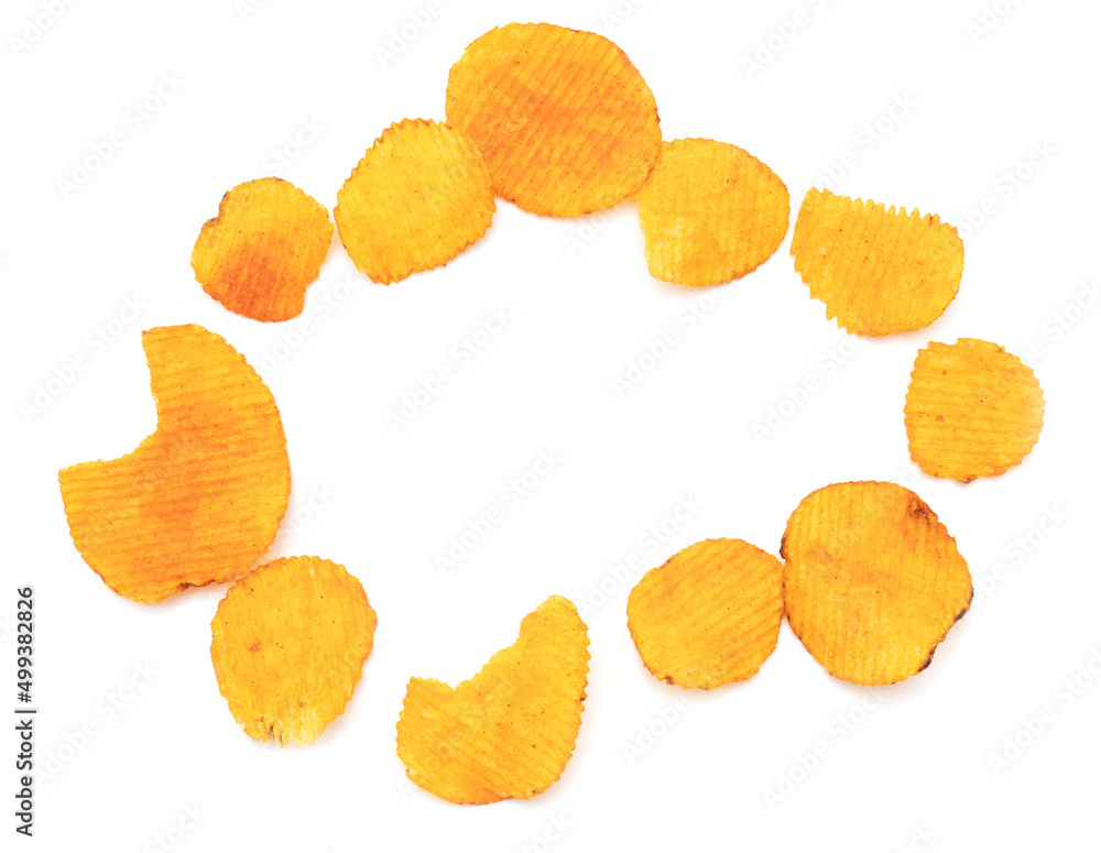 Chips isolated on white background. Chips isolated on white background.
