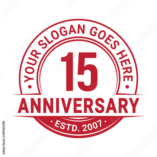 15 years anniversary logo design template. 15th anniversary celebrating logotype. Vector and illustration. 