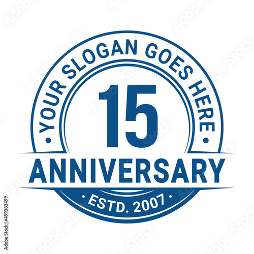 15 years anniversary logo design template. 15th anniversary celebrating logotype. Vector and illustration.
