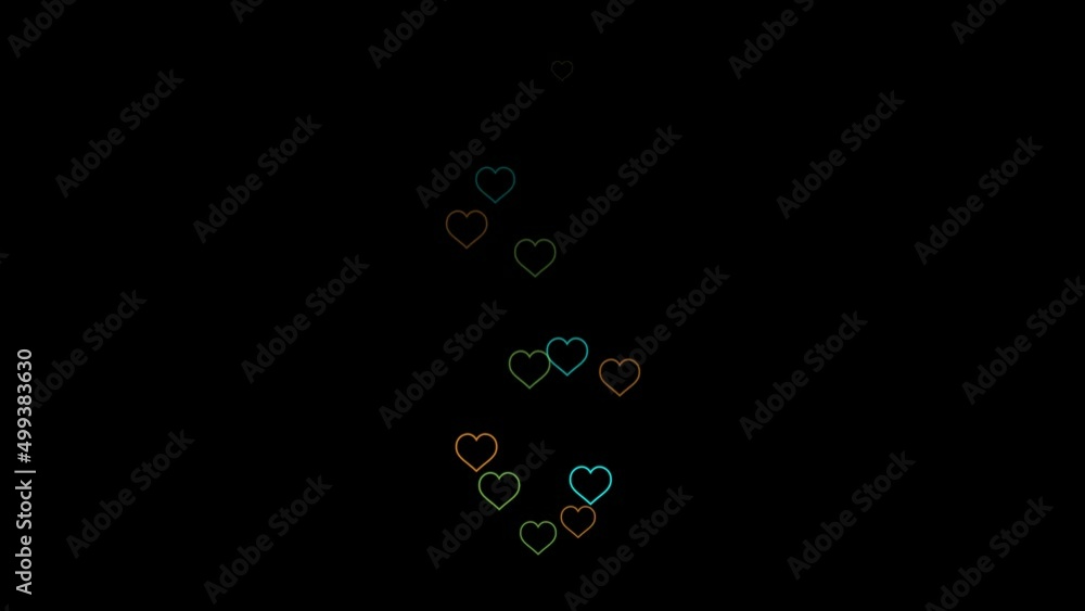 Colored hollow heart rising, alpha channel Colored hollow heart rising, alpha channel