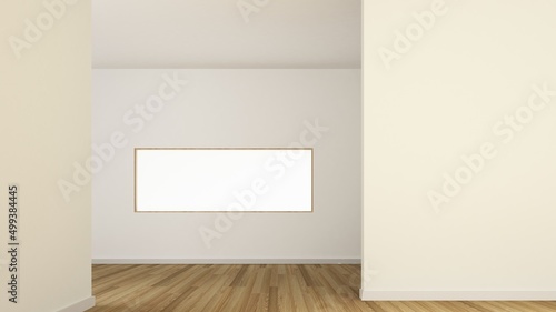 The interior minimal Empty space 3d rendering and  white view background	
