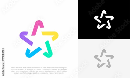 star check logo design vector photo