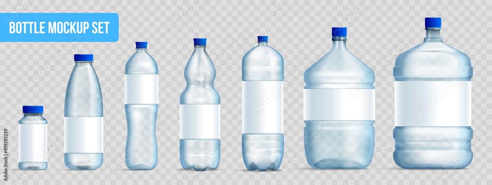 Plastic Bottle Mockup Realistic Set Plastic Bottle Mockup Realistic Set