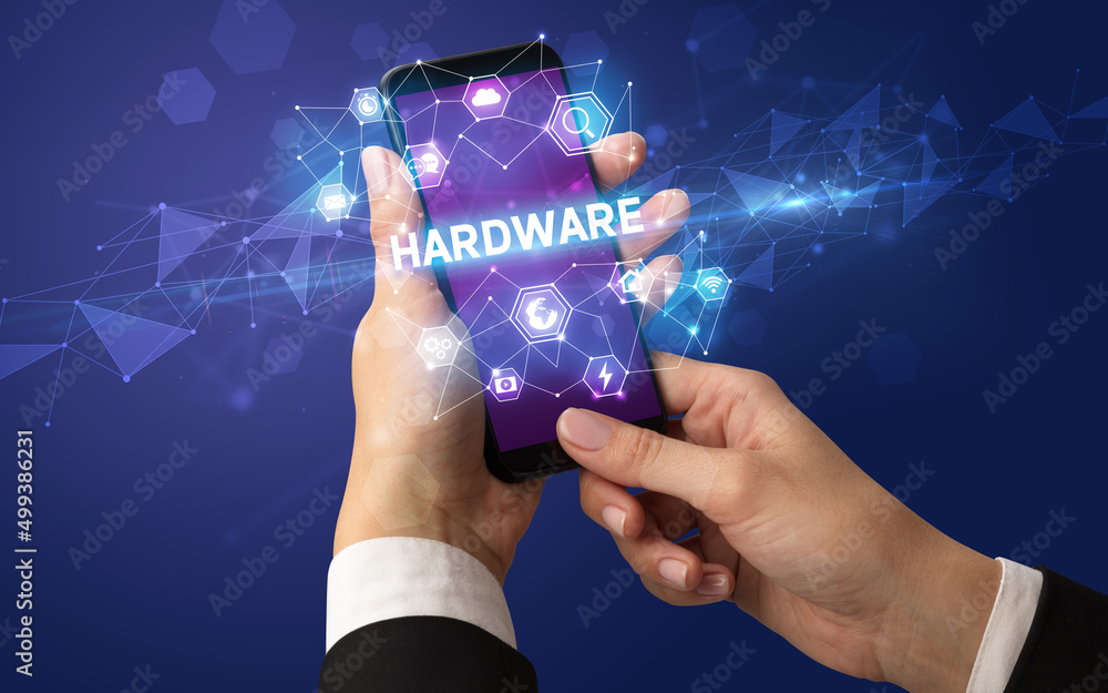 Hand using smartphone with technology concept Hand using smartphone with technology concept