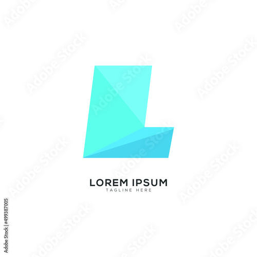 L letter logo and 3d effect vector.