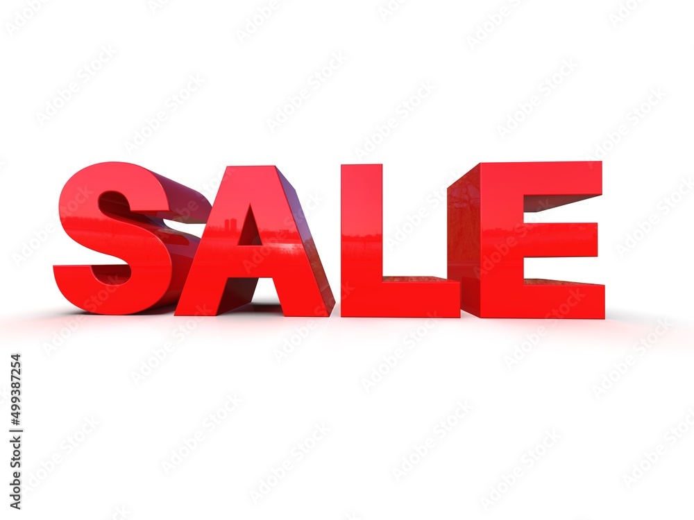 3d Rendering: Sale on White Background 3d Rendering: Sale on White Background